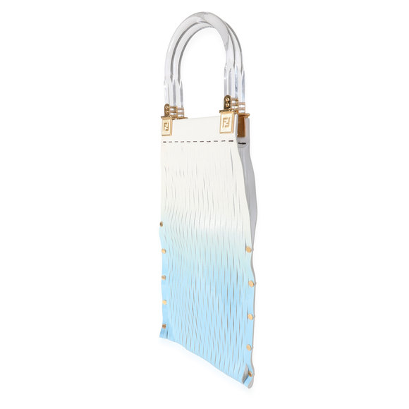 Fendi Blue Gradient Laser Cut Patent & Suede Sunny Top Handle Bag - Picture 3 of 4